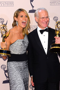 Tim and Heidi with their well-deserved Emmys